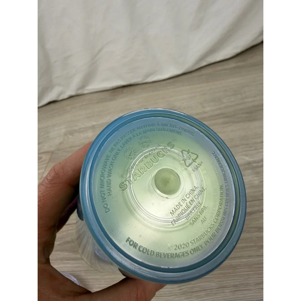 Starbucks 24oz Cold Cup Tumbler Neon Lime Green Blue Color‎ Block 2020